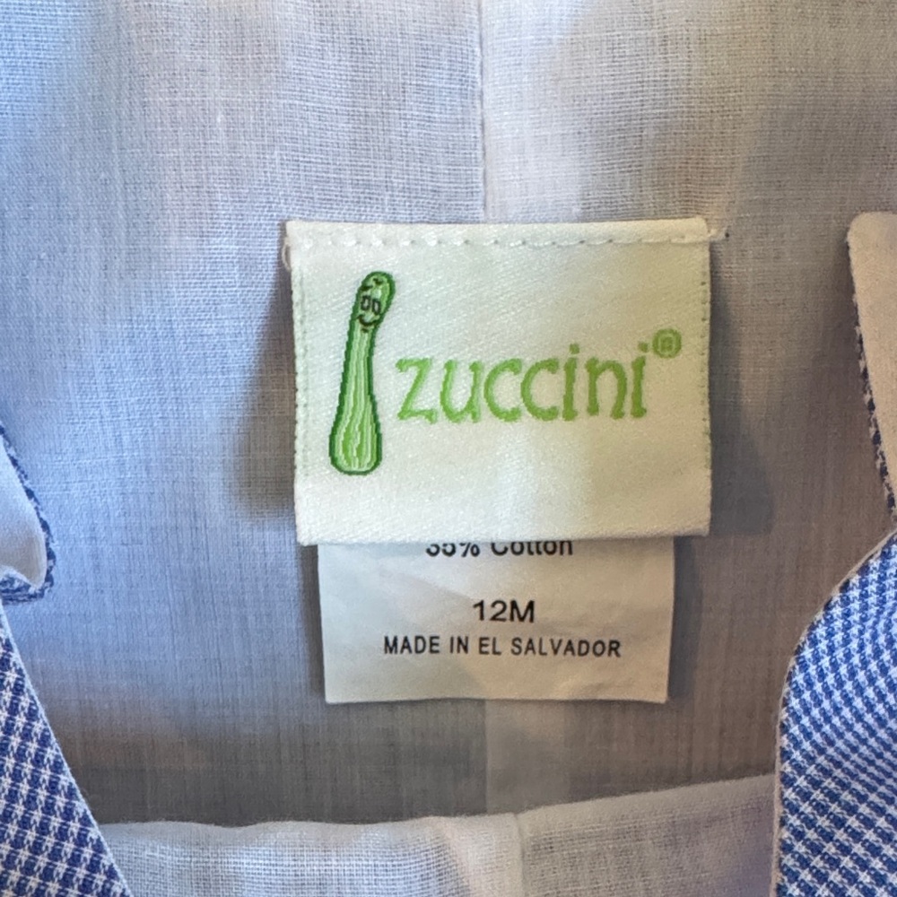 Embroidered Football Blue Gingham Smocked Romper - Picture 2 of 8